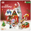 LOZ Blocks DIY Building Bricks Cute Christmas Set Toys for Children Juguetes Santa Claus Kids Gifts Girls Present New Year 1223 Y0916