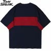 Hommes Hip Hop T Shirt Streetwear Color Block Patchwork Harajuku Baby Angel Tshirt À Manches Courtes D'été T-Shirt Coton Tops Tee 210324