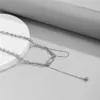 Luksusowy Kryształ Długie Kulka Tassel PaperClip Choker Dla Kobiet Colar Titanium Steel Łańcuch Kobiet Naszyjnik Grunge Biżuteria