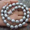 Bedövning 11-12mm South Sea Silver Grey Pearl Necklace 18 tum