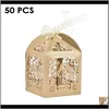 Wrap Event Festive Party Supplies Home Garden50pcs Candy Chocolate Valentines Day Wedding Gift Hollow Bird Paper Box Lägger till en speciell söt