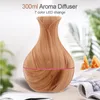 Wood Grain Essential Luftfuktare USB Electric Air Diffuser Humidifierare AAIR PURIFIER LED Flash Lights Sprayer för Office Hushålls sömn A02