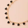 Подвесные ожерелья изящная мода Один кусок Черный Сердце Женское Золотое Цвет Золотой для женщин