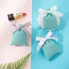50 sztuk Green Velvet Packaging Torby do opakowań Biżuteria Organizator Boże Narodzenie Urodziny Cukierki Prezent Torba Makeup Szminka
