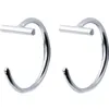 WANTME Simple Korean Big C-shaped Stud Earrings for Women Real 100% 925 Sterling Silver Punk T-Bar Jewelry Gift Drop 489 Z2