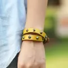Tennis mode simple brin en cuir véritable Bracelets 38cm longueur jaune/bleu bracelet Bracelets bijoux accessoires femmes hommes
