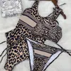 conjunto de biquíni leopardo