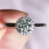 Na rodada Corte Real Moissanite Anel Tamanho 5mm 0.5ct Rings Ajustáveis ​​Reformáveis ​​Para As Mulheres Meninas Amigo Presente Aniversário Presente