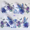 Geschenkpatroon 3D Manicure Sticker Diy Nail Art Decorations Water Flower Flamingo Beauty Slider Bloom kleurrijke plant