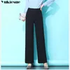 Streetwear Verão 2020 OL Escritório Feminino Calças Femininas Cintura Alta Lega Calças Capris para Mulheres Calças Mulher Plus Size Q0801