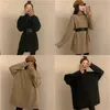 AELEGANTMIS Spring TurtleNeckセータードレス女性サッシ冬のソフトウォームルーズニットカジュアルvestidos Mujerベルト210607