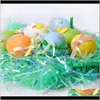 Andere feestelijke feestbenodigdheden Home Gardeneaster Kinderen Easter Decoratie Rekwisieten Spring Kleur Henhouse Grass Bag Drop levering 2021 OGTLK