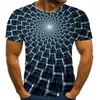 Mens Grafische T-shirt Mode 3 Digitale Tees Jongens Casual Geometric Print Visuele Hypnose Onregelmatige Patroon Tops EUR Plus Size XXS-5XL