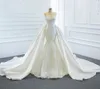 2022 Bridel Gown New Arrivals 2 Pieces Pearls Lace Mermaid Wedding Dress With Detachable Chapel Train Vestido De Noiva Sereia 2 Em 1 Robe De Mariage