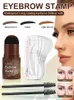 Outils à sourcils Pochoirs Tampon Kit de mise en forme imperméable à l'eau de longue durée avec brosse Brow Hairline Shadow Powder Stick Fast Deliv4160026