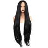 Wig European American fashion leisure chemical fiber front lace high-end wigs headset 13*1 lace area temperament black long straight hair