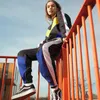 Casual Harembyxor Kvinnor Hög Midja Färg Kontrast Patchwork Svart Penna Byxor Lösa Jogger Byxor Kvinna Hip Hop Sweatpants 210507