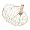 Storage Baskets 1Pc Retro Iron Basket Decorative Fruit Kitchen Bread Holder Beige