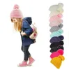 Çocuklar Örme Şapka Örgü Saç Topu Yün Kapaklar Kış Kablosu Örgü Slouchy Tığ Açık Sıcak Kap 11 Renkler Örme