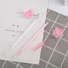 Cherry Blossom Pendant Gel Pen 0.5mm Svart Bläckpennor För Skolan Skriva Verktyg Stationery Office Student Gift Supplies 0312