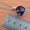 Oorbellen ketting 2021 klassieke blauwe zirkonia zilver kleur sieraden set voor vrouwen hanger ringen armband JS0563