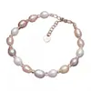 Hand string bracelet Fresh water pearl bracelet meter shaped Pearl Bracelet female adjustable gift for mother goddess7763790