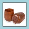 Mugs 150Ml/5Oz Environmental Protection Reable Log Material Wooden Mugs Roses Chinese Green Tea Coffe