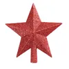 Christmas Decorations Star For Tree Topper Decoration 200mm Shatterproof Glitter Noel Year 2022