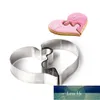 Tårta verktyg 2 pc cookie mögel vänster höger hjärtformad skärare rolig kärlek bröllop pussel romantiska mögel kex