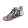 Femmes dames chaussures 2021 été décontracté chic Vintage léopard tongs confortables sandales fermeture éclair bohème Sandalias femme chaussures plates