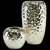 Vases processus de galvanoplastie Vase en céramique européen moderne argent plaqué marteau Texture fleur séchée maison salon décoration