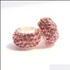 Métaux Perles Lâches Bijoux Gradient Couleur Grand Trou Polymère Argile Avec Diamant Charmes Pour Diy Pandora Bracelets 7 Couleurs Disponibles Drop Delive