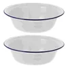 Bowls 4Pcs Household Enamel Basins Thickened Soup Practical Tableware