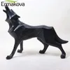 Ermakova Wolf Statue Moderne Abstrait Style Géométrique Résine Animal Figurine Bureau Décoration Accessoires Cadeau 210924