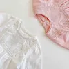 Vår Höst Toddler Kläder Baby Girls Broder Lace Rompers Kids Girl Långärmad 210429