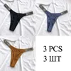 3Pcs Women Thongs Sexy Panties Rhinestones Letter Diamonds G-string Sports Low Waist Shorts Briefs T-back Fitness Size S-XL Women&233d