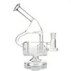 Wasserpfeifen Spezielle große Glasbong 9-Zoll-Wasserpfeife Big Recycler Dab Rig Kamm Perclator Bongs Inline Perc Bohrinseln 14 mm weibliche Gelenkwasserpfeifen mit Schüssel WP143