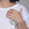 Bague de fiançailles Vintage en acier inoxydable pour femmes, couleur argent, fleur Rose, déclaration de promesse, bagues de fête Cocktail, bijoux cadeaux