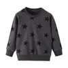 Springende Meter Jungen Mädchen Sweatshirts Winter Herbst Baby Kleidung mit Cartoon-Figuren Kinder Baumwolle Burgen Hemden Tops 210529