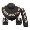 African Beads Jewelry Sets Rhinestone Pendant Necklace Earrings Bracelet Rings Set Fine For Women Wedding Party Accessories Sets H1022