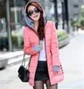 Moda Mulheres Down Parka Womens Outono Casaco de Inverno Down Jacket Long Pink Woman Coats feminino