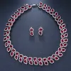 Emmaya casamento conjuntos de jóias de nupcial conjunto para mulheres lágrimas Branco Vermelho Zircon Jóias conjunto de cor de prata H1022
