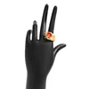 Shixin Vintage Red Gemstone Rings Punk Dragon Finger Ring Personliga Guld Ring Smycken För Män