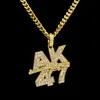 Ожерелье с подвеской в виде пистолета AK47 для мужчин, новая мода, ювелирные изделия в стиле хип-хоп, Золотая кубинская цепочка, ожерелье