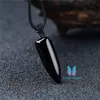 Siyah Bullet Kolye Reiki Kuvars Charm Pendulum Taş Moda Kristal