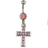 YYJFF D0538 Cross Pink Color Belly Navel -knappring