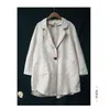 Blazer di lino a bottone singolo a maniche lunghe da donna in stile primavera arti Blazer casual a doppia tasca Cappotto femme di alta qualità M281 210512