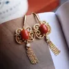 Dangle Chandelier Designer Crademanship Enamel Porcelain Tassel Earrings Chinese Retro Hollow Light Luxury Artistic Charm Ladie6907040