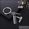 Bagues Bijouxpersonnalité Couple Chaîne Sèche-Peignes Ciseaux Pendentif Porte-clés Outils Coiffeur Ciseaux Coup Porte-clés Bijoux Goutte De Noël