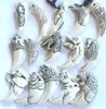 15 PCS Faux Yak Bone Mixed Lion Totem Key ring Carve Resin Tooth Charms Wax Cotton Cord Tribal Keychain2966480